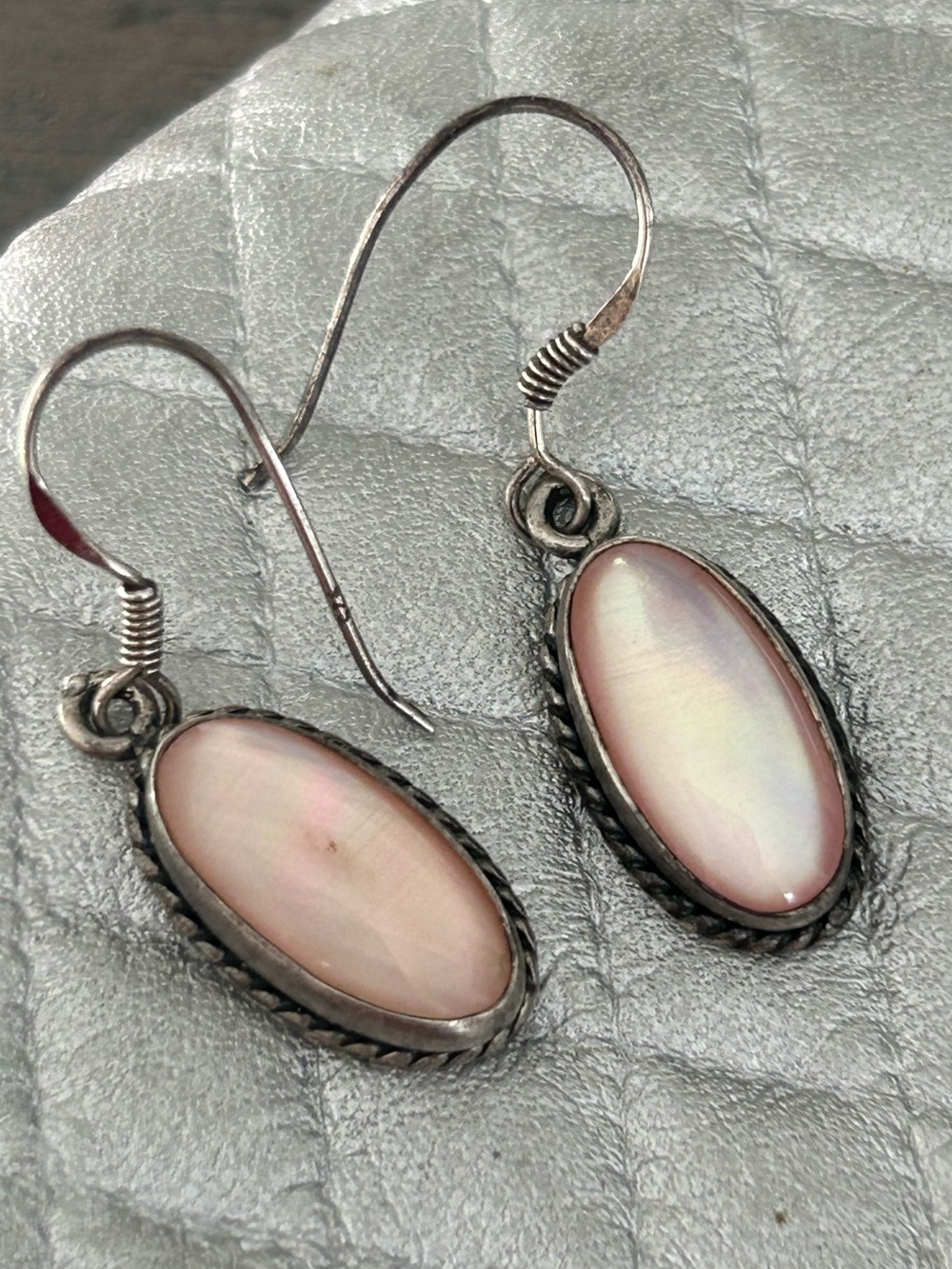 Mother of Pearl Sterling earrings 
Super cute